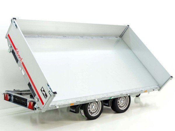 Dreiseitenkipper Eduard 180x330cm 3,5 t| E+Not Handpumpe|Rampen|Stützen|30cm Bordwand